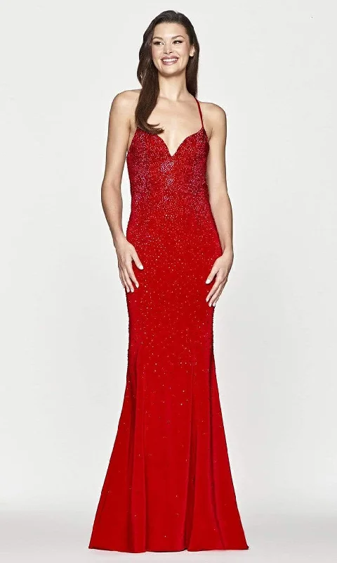 Faviana - S10656 Beaded Sweetheart Mermaid Gown Sleek Women's Metallic