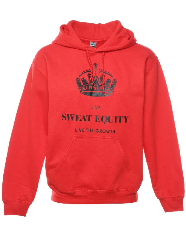 Live Sweat Equity Printed Black & Red Hoodie - S