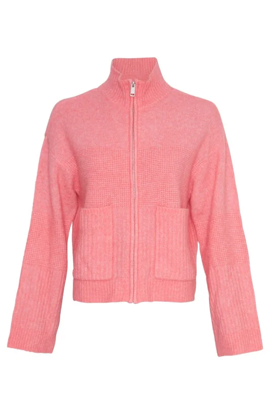 Moss Copenhagen - Mschlediona Hope Zip Cardigan - Bubblegum Mel