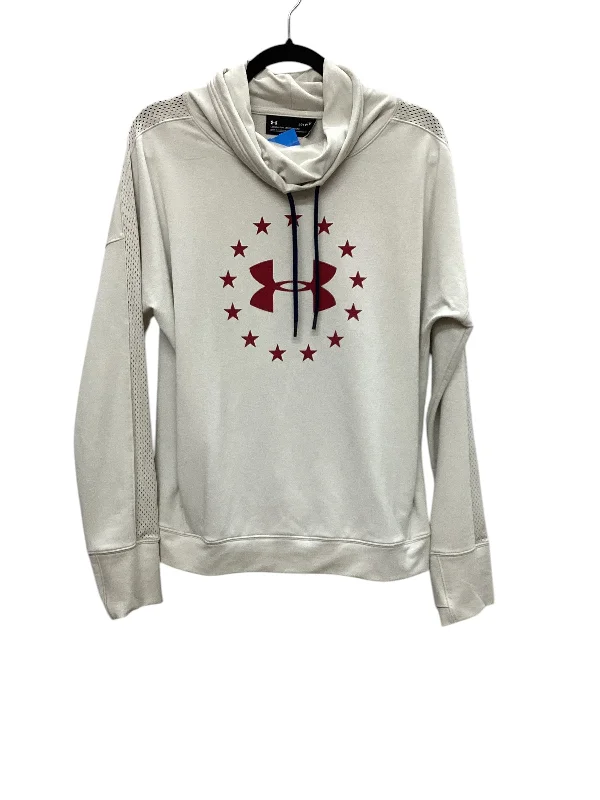 Athletic Top Long Sleeve Collar By Under Armour In Tan, Size: L Streetwear Style for 