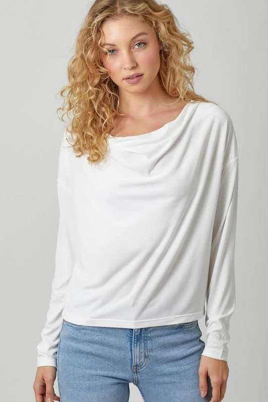 Cowl Neck Modal Long Sleeve Top Gym