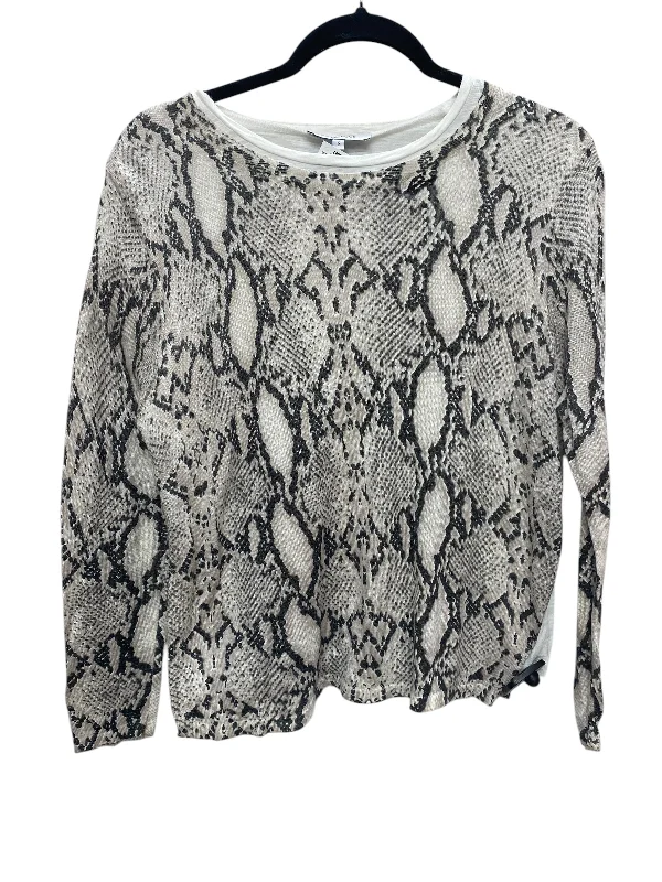 Top Long Sleeve By Olivaceous In Snakeskin Print, Size: S Stylish Women's Tropical 