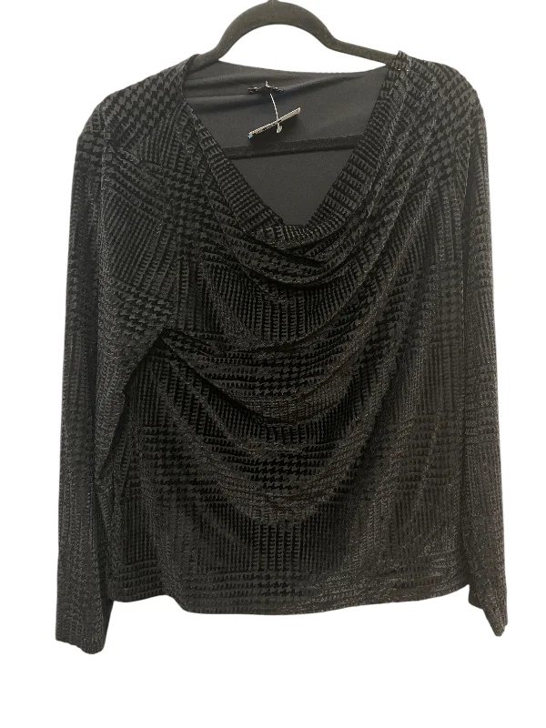 Top Long Sleeve By Talbots In Black, Size: L Sophisticated Women's 