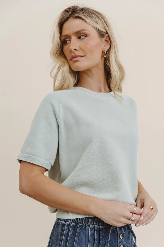 Pauly Short Sleeve top in Sage British Gentlewoman Style