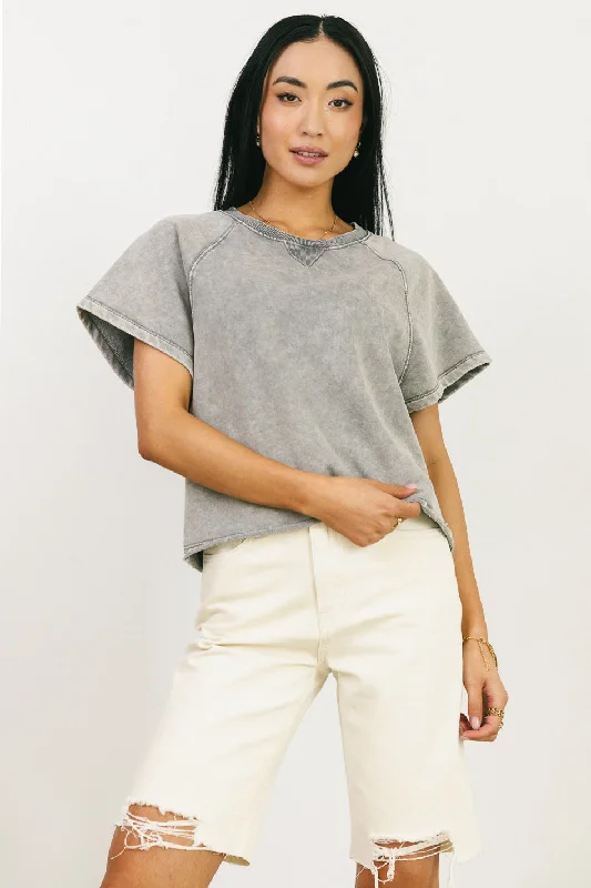 Sierra Cap Sleeve Top in Grey Laid - back Women's Style