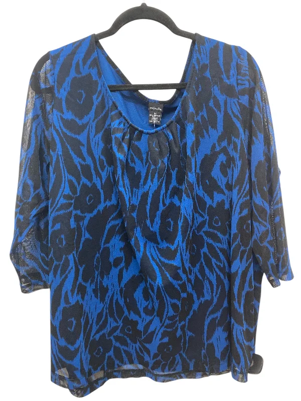 Top Long Sleeve By Rafaella In Blue, Size: 3x Disco
